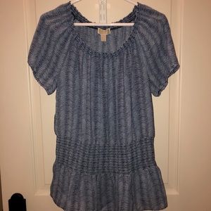 Micheal Kors Blue Chiffon Blouse